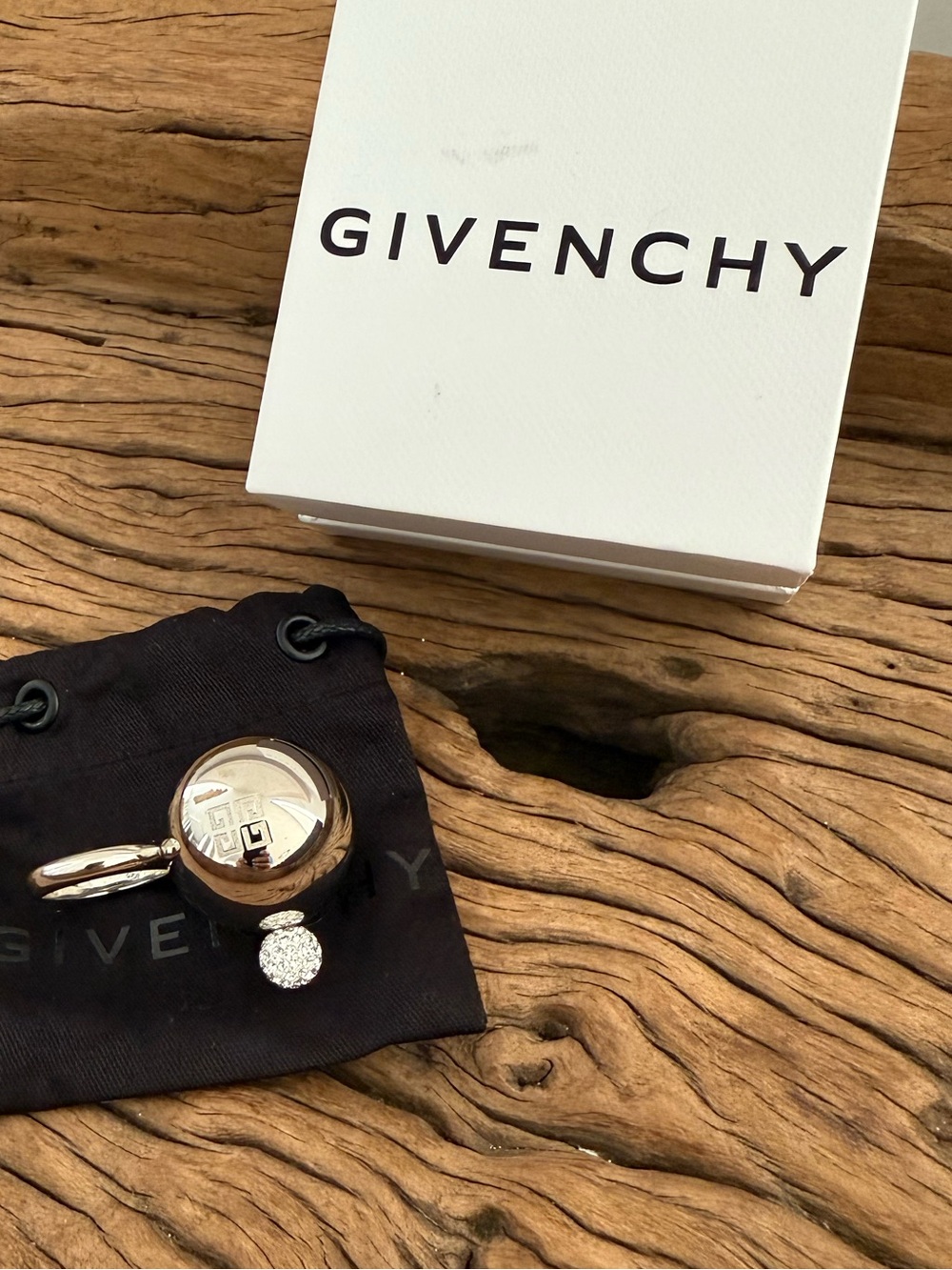 Givenchy Silver Double-Sphere Drop ring - Picture 3 of 9